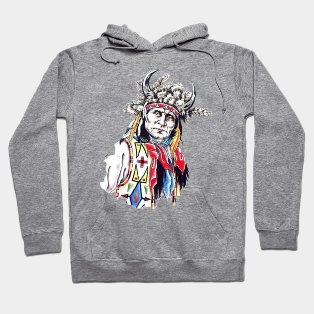 Native American chief Hoodie by lemirbashir